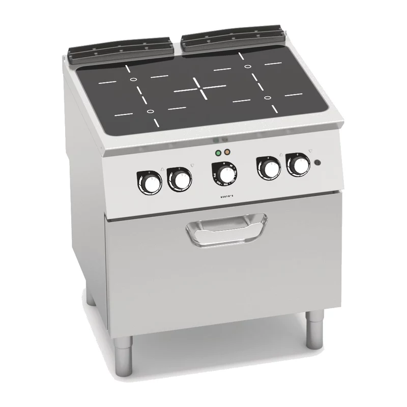 Cocina vitrocerámica Bertos S700 SE7P4/VTR+FE2 4 zonas con horno eléctrico de convección GN 1/1