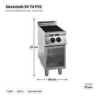 Medidas Savemah SV 74 PVE: 40 x 73 x 87 cm