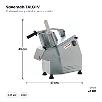 Cortaverduras y rallador de mozzarella Savemah TALG-V – medidas