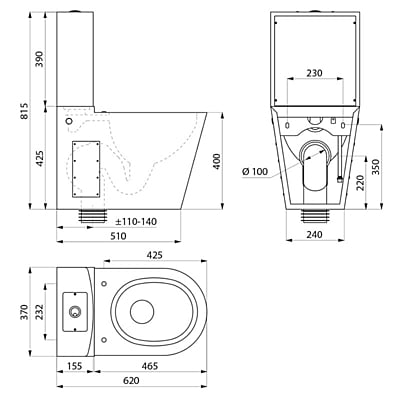 DELABIE MONOBLOCO S21 WC pods ar cisternu DELABIE MONOBLOCO S21 WC pods ar cisternu