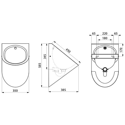 DELABIE DELTA sienas pisuārs DELABIE DELTA sienas pisuārs
