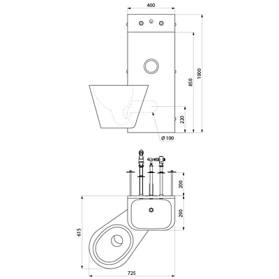 DELABIE KOMPACT TC izlietnes un piekarināmā tualetes poda kombinācija DELABIE KOMPACT TC izlietnes un piekarināmā tualetes poda kombinācija