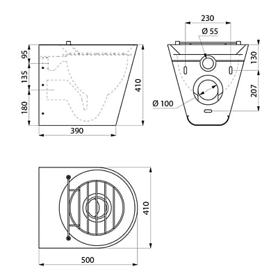 Delabie pie sienas stiprināma izlietne XL S Delabie pie sienas stiprināma izlietne XL S