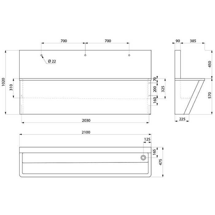 Delabie ķirurģiskā izlietne ar augstu apmali pret šļakatām (187100) Delabie ķirurģiskā izlietne ar augstu apmali pret šļakatām (187100)