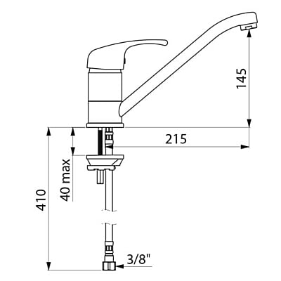 Delabie mehāniskais maisītājs virtuves izlietnēm Delabie mehāniskais maisītājs virtuves izlietnēm