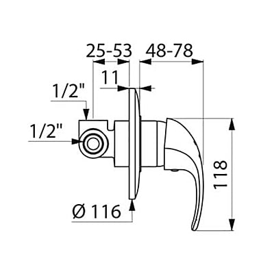 Delabie mehāniskais dušas maisītājs (2443) Delabie mehāniskais dušas maisītājs (2443)