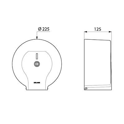 Delabie Jumbo toilet paper dispenser - 200m Delabie Jumbo toilet paper dispenser - 200m