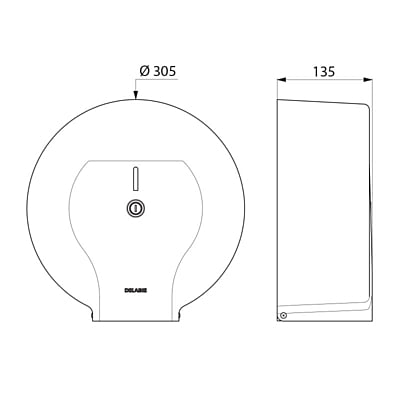 DELABIE Jumbo tualetes papīra dozators - 400m