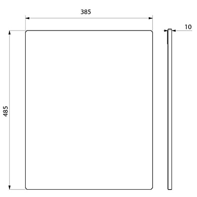 DELABIE nerūsējošā tērauda taisnstūra spogulis, H. 500mm DELABIE nerūsējošā tērauda taisnstūra spogulis, H. 500mm
