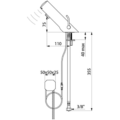 Delabie TEMPOMATIC MIX 4 electronic mixer (Recessed mains supply)