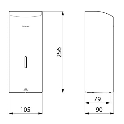 Delabie Pie sienas stiprināms elektroniskais šķidro ziepju dozators, 1 litrs Delabie Pie sienas stiprināms elektroniskais šķidro ziepju dozators, 1 litrs