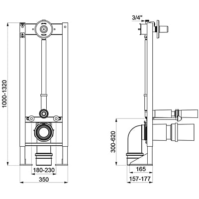 Delabie pašnesošā TEMPOFIX 3 rāmju sistēma tualetēm Delabie pašnesošā TEMPOFIX 3 rāmju sistēma tualetēm