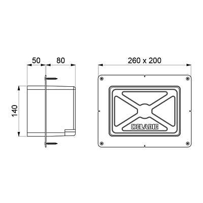 DELABIE padziļināts ūdensizturīgs korpuss TEMPOMIX dušai (790BOX)