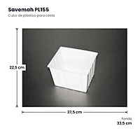 Cubo de plástico para cesta Savemah PL155 – medidas