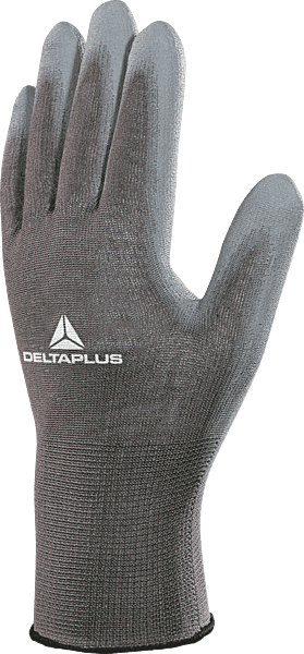 Delta Plus Grey PU Palm Knitted Back Gloves