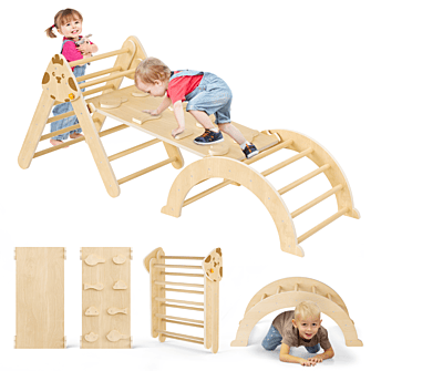 Многофункционален комплект за катерене 7в1 - Триъгълник на Пиклер, арка и рампа с дизайн Пиленце