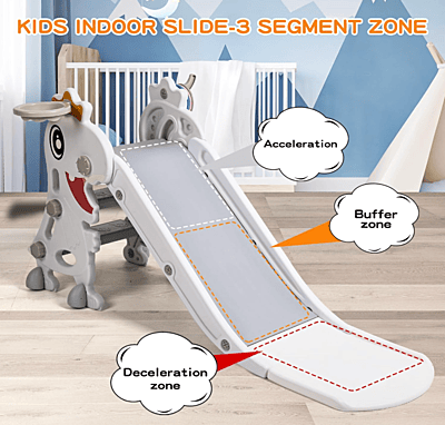 Детска пързалка с динозавър и с баскетболен кош