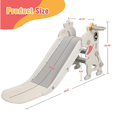 Детска пързалка с динозавър и с баскетболен кош