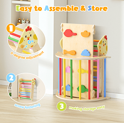 Многофункционален комплект за катерене 7в1 - Триъгълник на Пиклер, арка и рампа с дизайн Пиленце