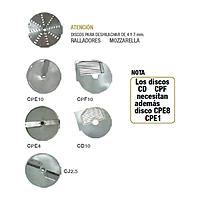 Disco corta juliana 2,5 mm para cortaverduras TALG-V Savemah CJ2.5
