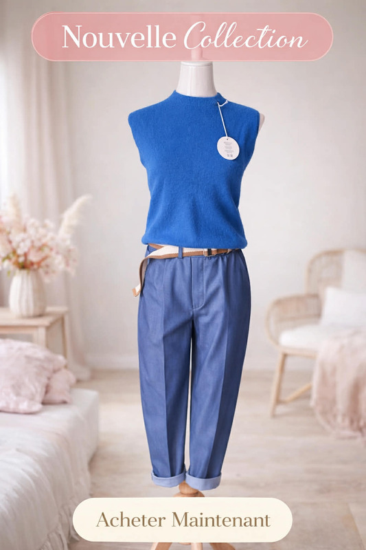 Pantalon bleu avec ceinture