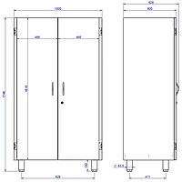 Armario de limpieza 2 puerta Al2P-106 – vista de detalle 1