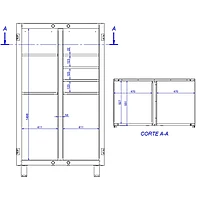 Armario de limpieza 2 puerta Al2P-106 – vista de detalle 2