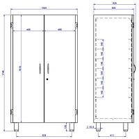 Armario de limpieza 2 puerta Al2P-106 – vista de detalle 3