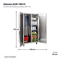 Medidas: Armario de limpieza 2 puerta Al2P-106 Edenox AL2P-106 S1: 100 x 60 x 175 cm