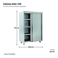 Medidas: Armario neutro estante regulable Edenox ANA-146: 140 x 60 x 175 cm
