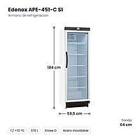 Medidas: Armario de refrigeracion Edenox APE-451-C S1: 59,5 x 64 x 184 cm