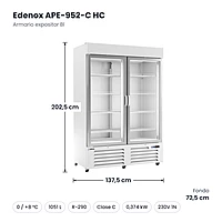 Medidas: Armario expositor Bl Edenox APE-952-C HC: 137,5 x 72,5 x 202,5 cm