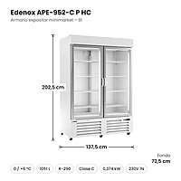 Medidas: Armario expositor minimarket – Bl Edenox APE-952-C P HC: 137,5 x 72,5 x 202,5 cm