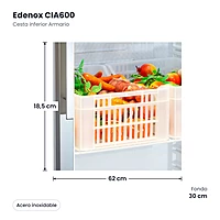 Medidas: Cesta inferior Armario Edenox CIA600: 62 x 30 x 18,5 cm