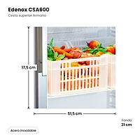 Medidas: Cesta superior Armario Edenox CSA600: 51,5 x 31 x 17,5 cm