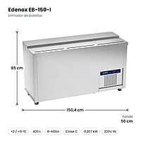 Medidas: Enfriador de botellas Edenox EB-150-I: 150,4 x 56 x 85 cm