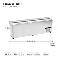 Medidas: Enfriador de botellas Edenox EB-250-I: 248,2 x 56 x 85 cm