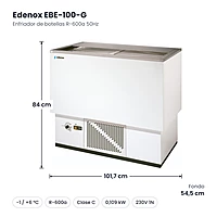 Medidas: Enfriador de botellas R-600a 50Hz Edenox EBE-100-G: 101,7 x 54,5 x 84 cm