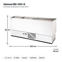 Medidas: Enfriador de botellas R-600a 50Hz Edenox EBE-200-G: 203 x 55 x 85 cm