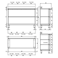 Mesa con 2 estantes para cafetería MA-1560-2E – vista de detalle 1