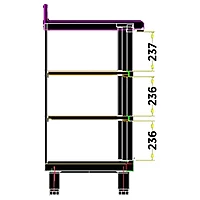 Mesa con 2 estantes para cafetería MA-1560-2E – vista de detalle 2