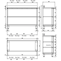 Mesa con 2 estantes para MA-2060-2E – vista de detalle 1