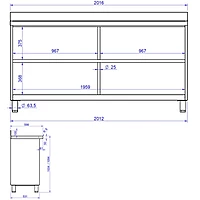 Mesa estantería para cafetería Ma-2060 – vista de detalle 1