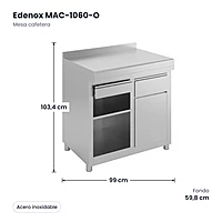 Medidas: Mesa cafetera Edenox MAC-1060-O: 99 x 59,8 x 103,4 cm