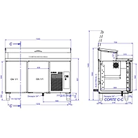 Mesa refrigerada Mpge2-135-I Hc Gn1/3 230V 1N 50Hz – vista de detalle 1