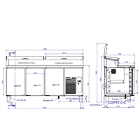 Mesa refrigerada Mpge2-180-I Hc Gn1/4 230V 1N 50Hz – vista de detalle 1