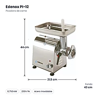 Medidas: Picadora de carne Edenox PI-12: 21,5 x 43 x 44 cm