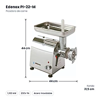 Medidas: Picadora de carne Edenox PI-22-M: 44 x 21,5 x 44 cm