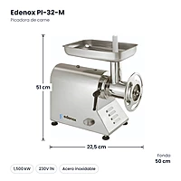 Medidas: Picadora de carne Edenox PI-32-M: 22,5 x 50 x 51 cm