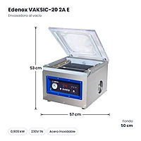 Medidas: Envasadora al vacío Edenox VAKSIC-20 2A E: 57 x 50 x 53 cm